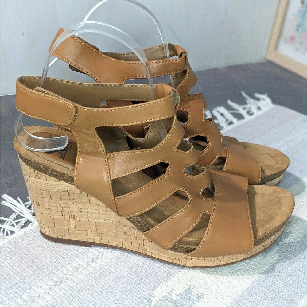 Sofft Courtnee Luggage Sandals Leather Strappy - Picture 2 of 8